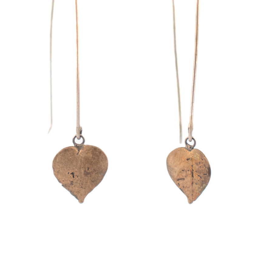 bronze string of hearts earrings 1