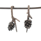 sterling silver pine branch earrings