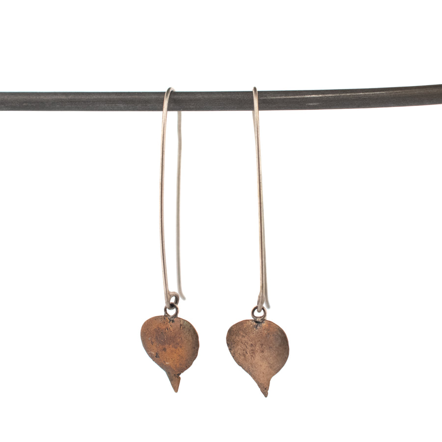 bronze string of hearts earrings 2