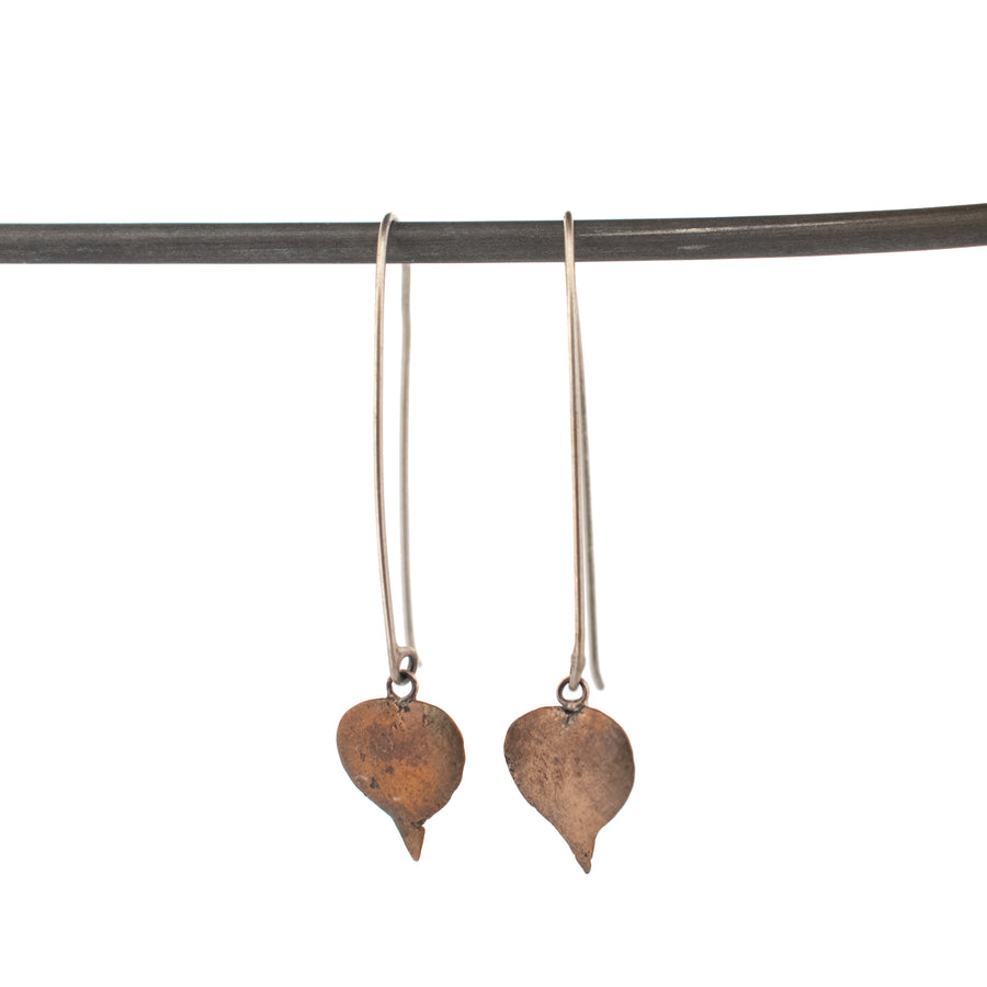 bronze string of hearts earrings 2