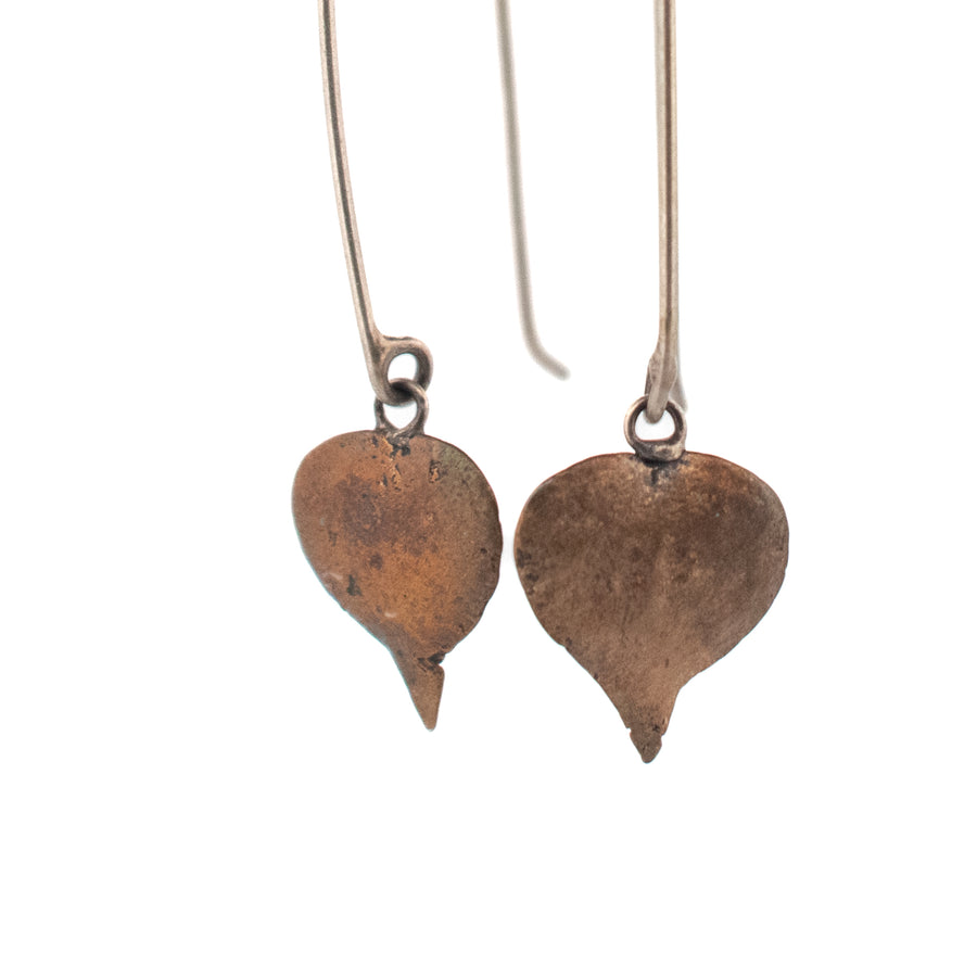 bronze string of hearts earrings 2