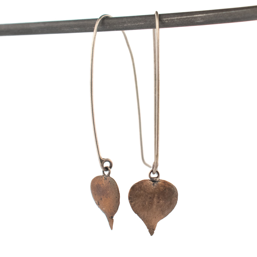 bronze string of hearts earrings 2