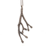 sterling silver large cherry terminal bud spring twig necklace