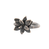 sterling silver floral succulent ring 1