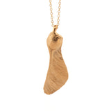 gold vermeil maple seed necklace 1