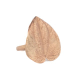 solid 14k gold peperomia shield ring