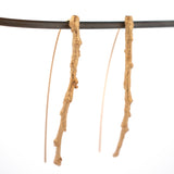 gold vermeil long twig earrings