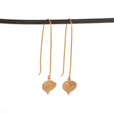 gold vermeil string of hearts earrings