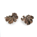 bronze geranium leaf earrings