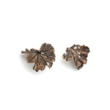 bronze geranium leaf earrings