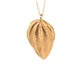 gold vermeil peperomia leaf necklace 3