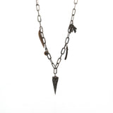 sterling silver and bronze garden charm necklace