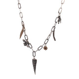 sterling silver and bronze garden charm necklace