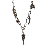 sterling silver and bronze garden charm necklace