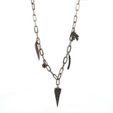 sterling silver and bronze garden charm necklace