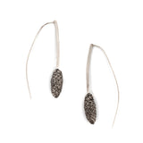 sterling silver white pine threader earrings
