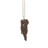 bronze vertical tree bark necklace