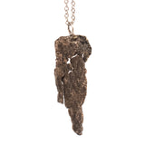bronze vertical tree bark necklace