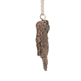 bronze vertical tree bark necklace