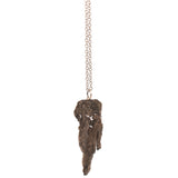 bronze vertical tree bark necklace