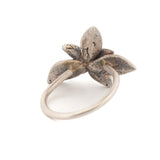sterling silver floral succulent ring 2