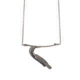 sterling silver birch catkin necklace