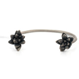sterling silver double floral succulent bracelet