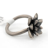 sterling silver floral succulent ring 2
