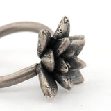 sterling silver floral succulent ring 2