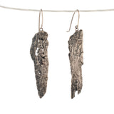 sterling silver bark earrings