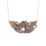 bronze turkey tail fungi necklace