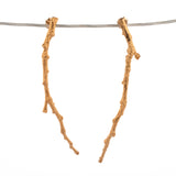 gold vermeil long twig earrings
