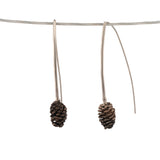 bronze alder catkin cones earrings
