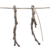 sterling silver long twig earrings