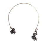sterling silver echeveria flowers open collar necklace