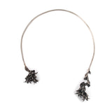 sterling silver echeveria flowers open collar necklace