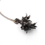 sterling silver echeveria flowers open collar necklace