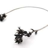 sterling silver echeveria flowers open collar necklace
