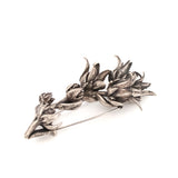 sterling silver echeveria succulent flowers brooch