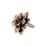 bronze large floral succulent ring