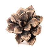 bronze large floral succulent ring