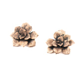bronze floral succulent earrings