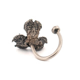 sterling silver adjustable giant peony pod with peridot gemstone ring