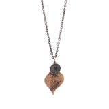 bronze string of hearts and labradorite gemstone necklace
