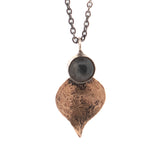 bronze string of hearts and labradorite gemstone necklace