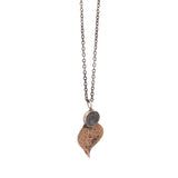 bronze string of hearts and labradorite gemstone necklace