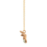 gold vermeil floral succulent with fire opal necklace