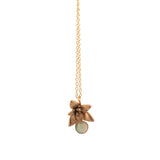 gold vermeil floral succulent with fire opal necklace