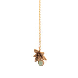 gold vermeil floral succulent with fire opal necklace