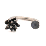 sterling silver adjustable floral succulent with labradorite gemstone ring